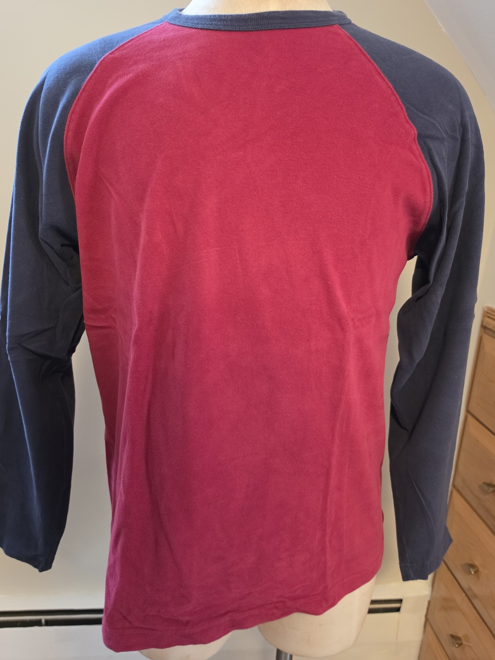 Old Navy Men's Raglan Long Sleeve Tee - Red & Navy